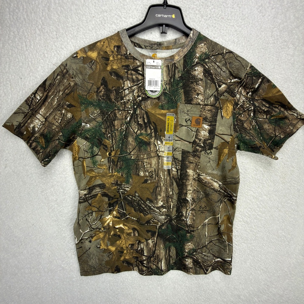 Carhartt Short Sleeve Pocket T-Shirt Mens Medium K287 977 RealTree Xtra Camo NWT